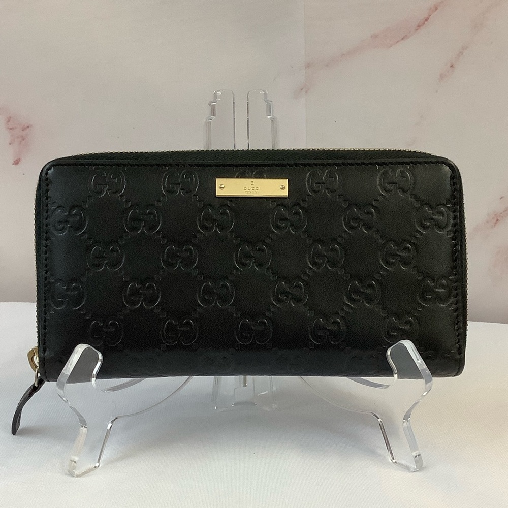 GUC Gucci GG Leather Black Wallet